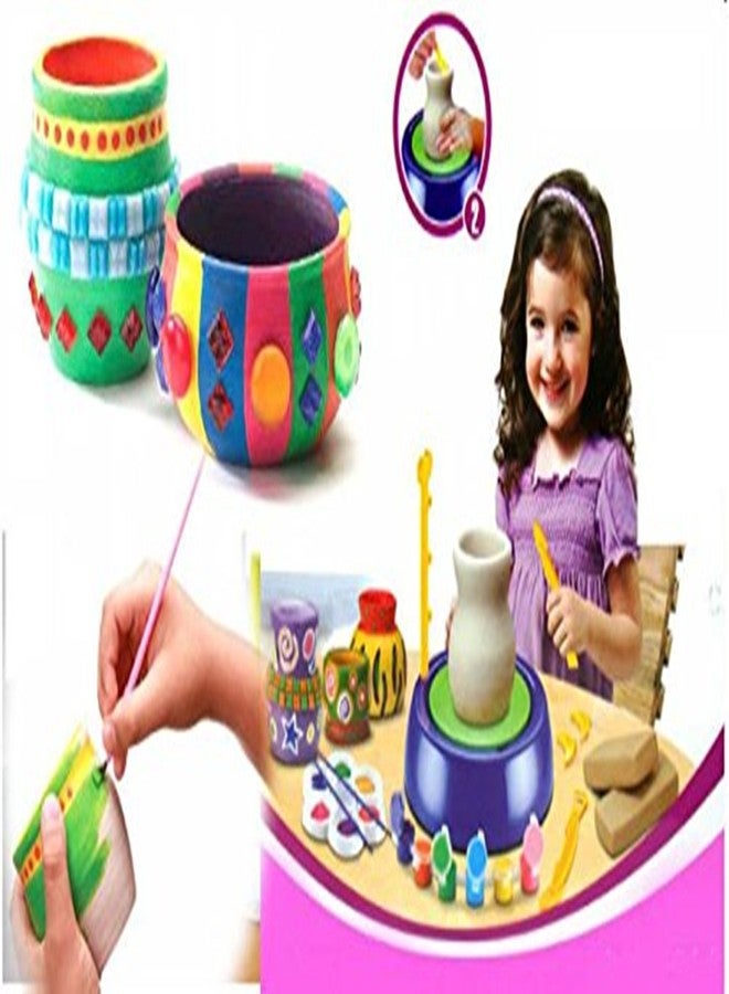 Plutofit® Art Pottery Wheel Set for Kids | Pottery Wheel for Kids with Clay | Pottery Wheel Game | Pottery Set | Pottery Set for Kids- Multi - Image 2